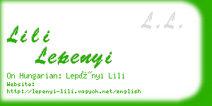 lili lepenyi business card